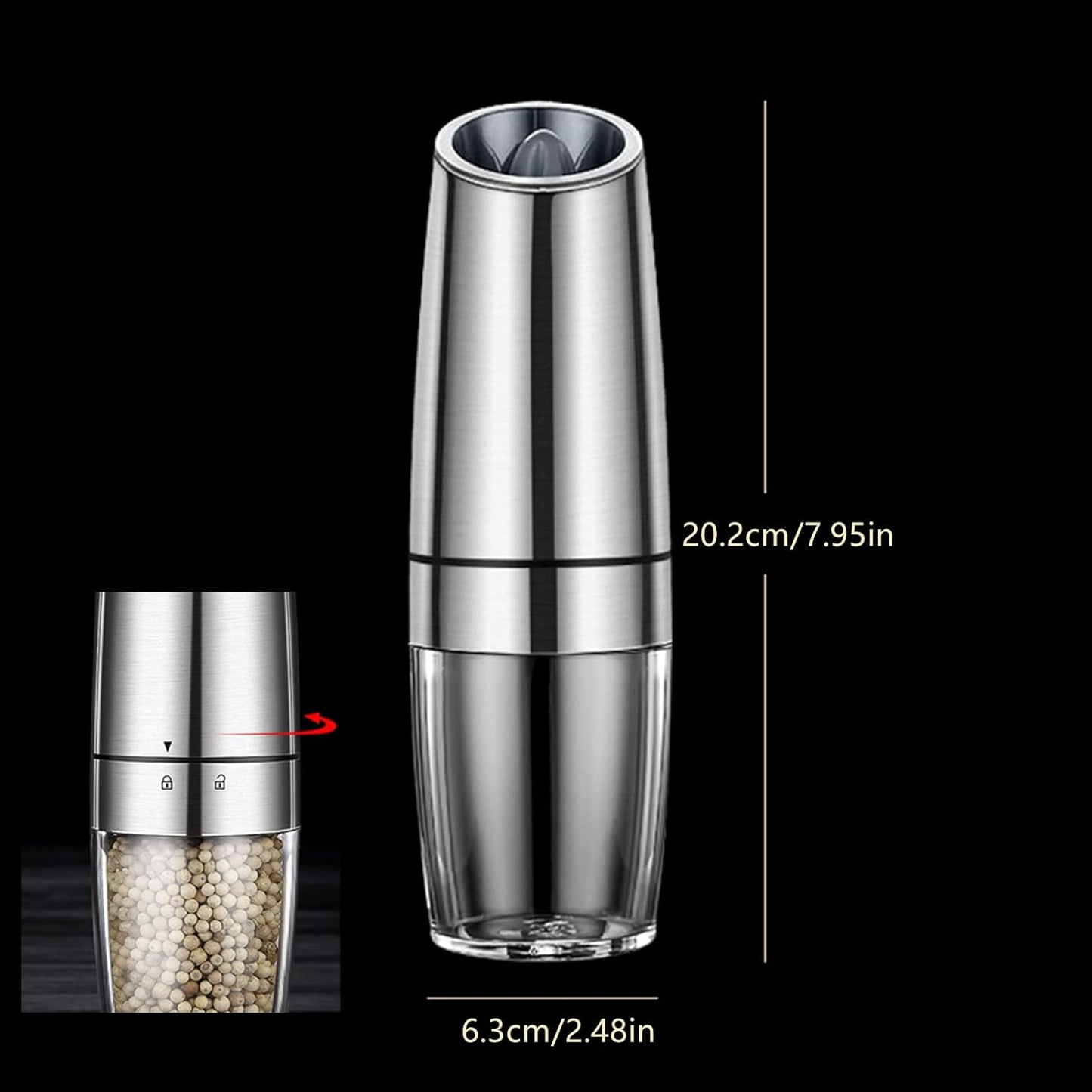 Electric pepper & salt grinder