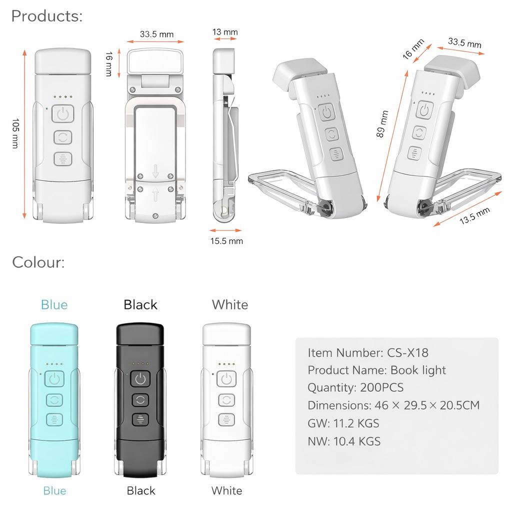 Amber Eye-Care Rechargeable Book Light