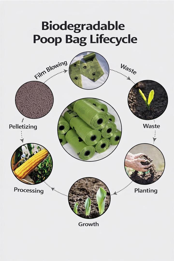 Thickened fully biodegradable poop bags (5 Roll)