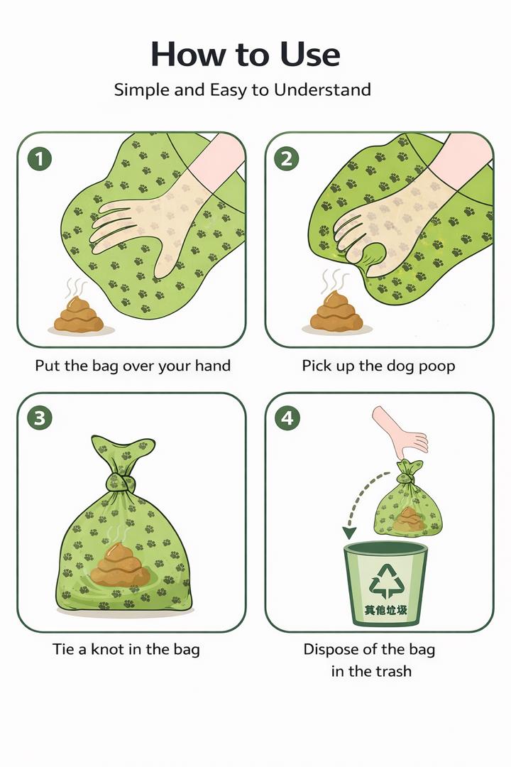 Thickened fully biodegradable poop bags (5 Roll)