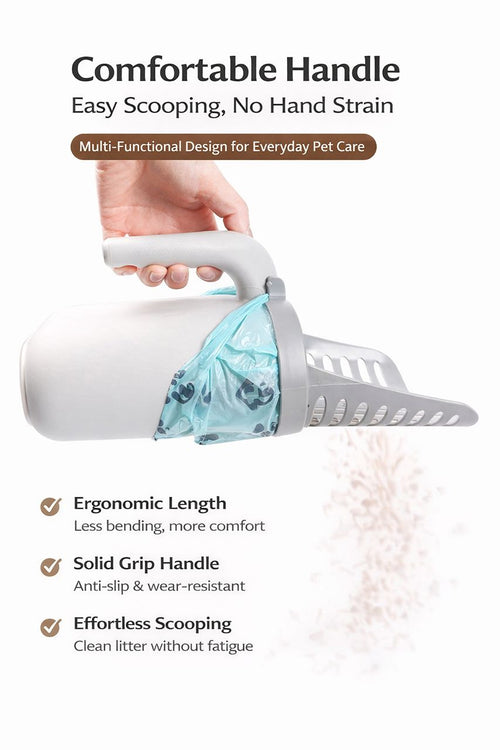 All-in-one cat litter scoop